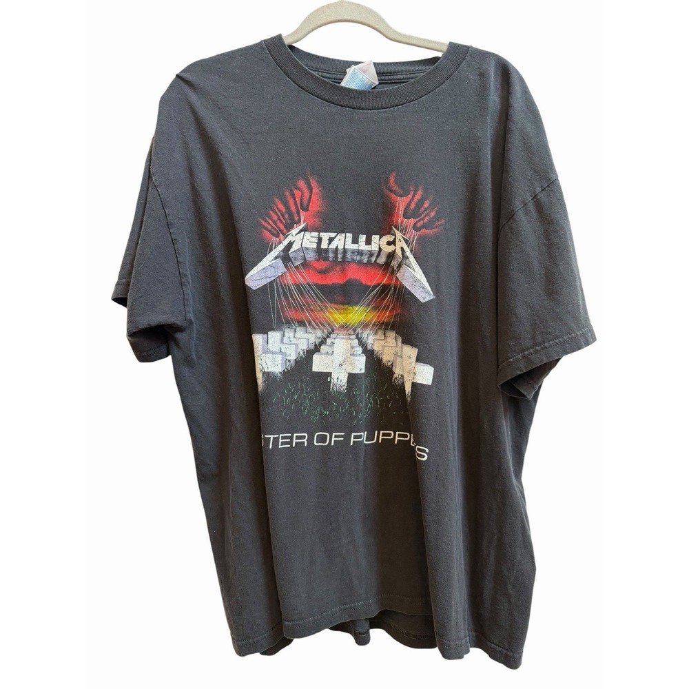 Metallica Master Of Puppets Tee Tennessee River Sz XL Black Nice Fade Y2K Tshirt